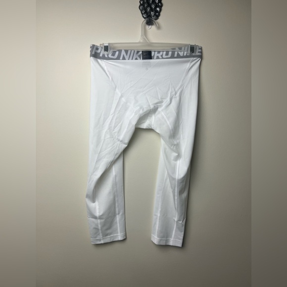 Nike Pro Men’s Dri-Fit White Pants Training Size Medium Style: 828642 NWT - Picture 2 of 5